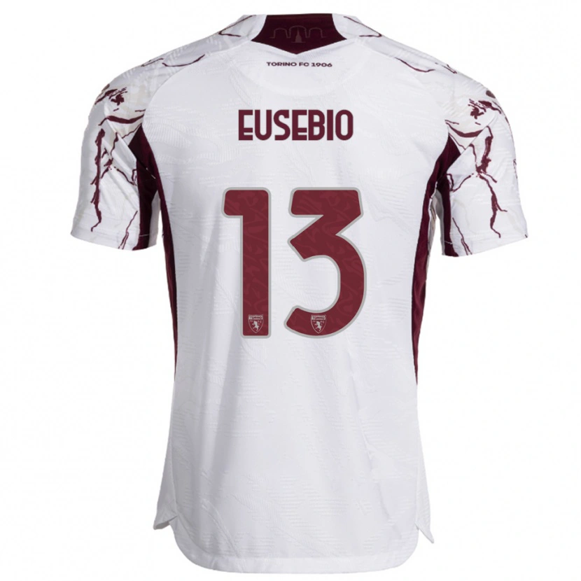 Danxen Hombre Camiseta Chiara Eusebio #13 Blanco Borgoña 2ª Equipación 2025/26 La Camisa México