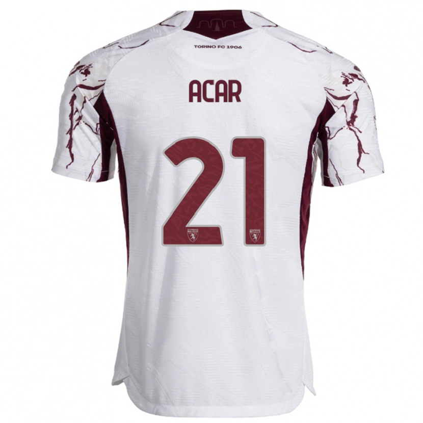 Danxen Hombre Camiseta Emirhan Acar #21 Blanco Borgoña 2ª Equipación 2025/26 La Camisa México