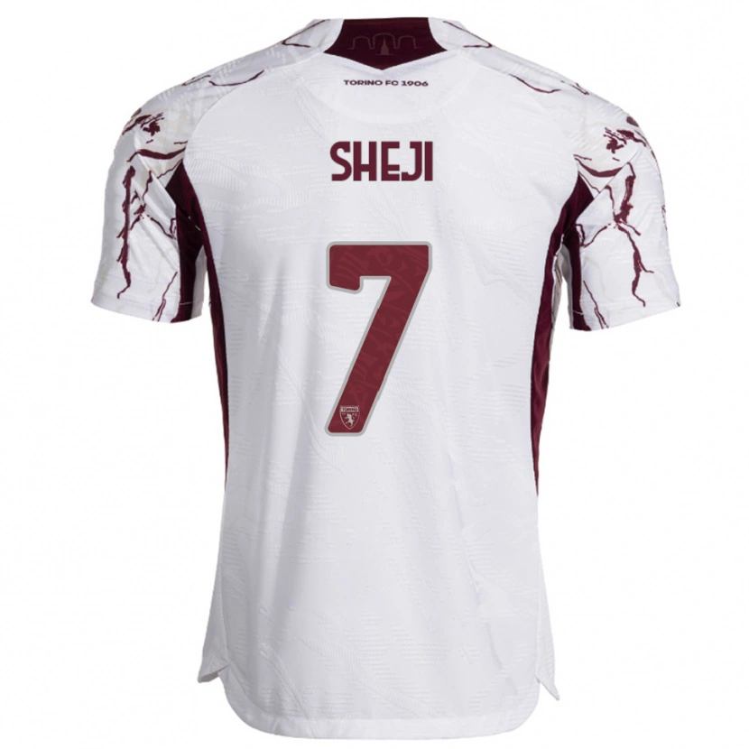 Danxen Hombre Camiseta Rikardo Sheji #7 Blanco Borgoña 2ª Equipación 2025/26 La Camisa México