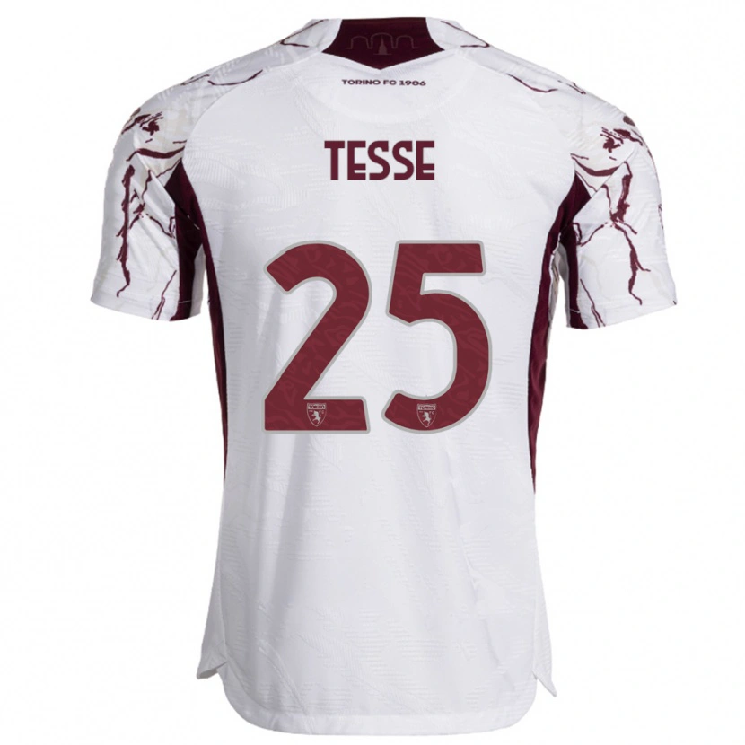 Danxen Hombre Camiseta Manuela Tesse #25 Blanco Borgoña 2ª Equipación 2025/26 La Camisa México