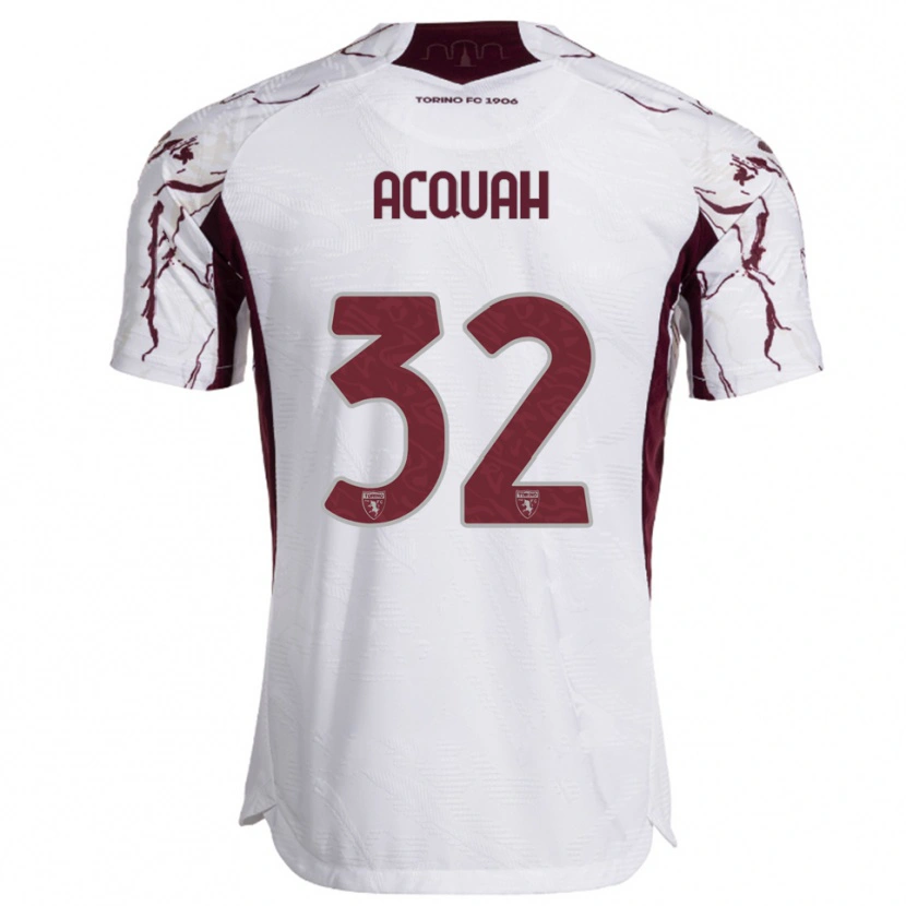 Danxen Hombre Camiseta Wisdom Acquah #32 Blanco Borgoña 2ª Equipación 2025/26 La Camisa México