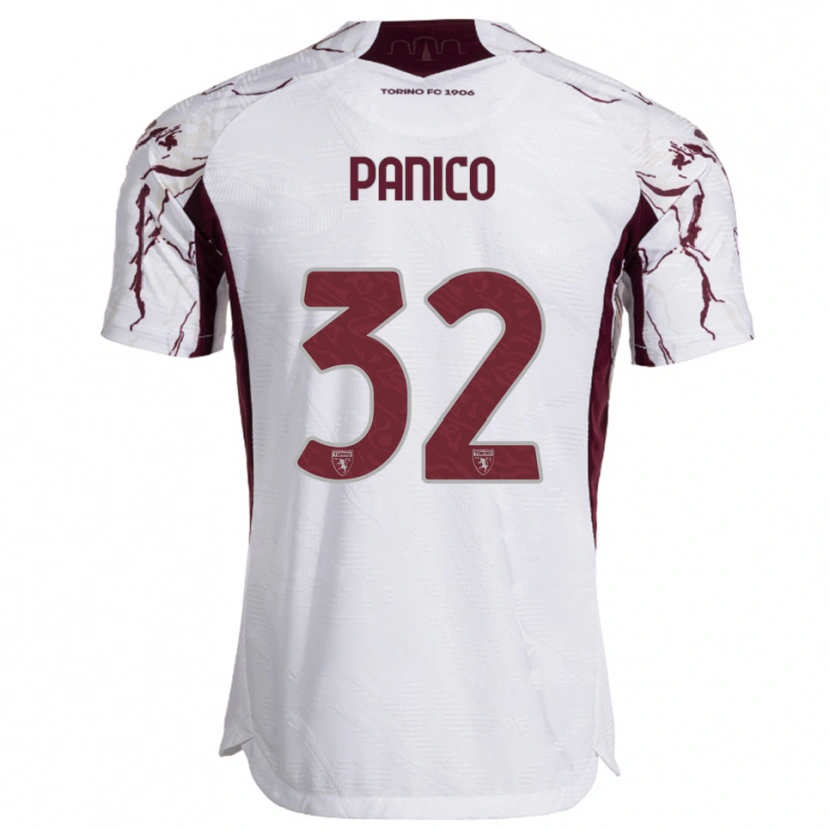 Danxen Hombre Camiseta Patrizia Panico #32 Blanco Borgoña 2ª Equipación 2025/26 La Camisa México