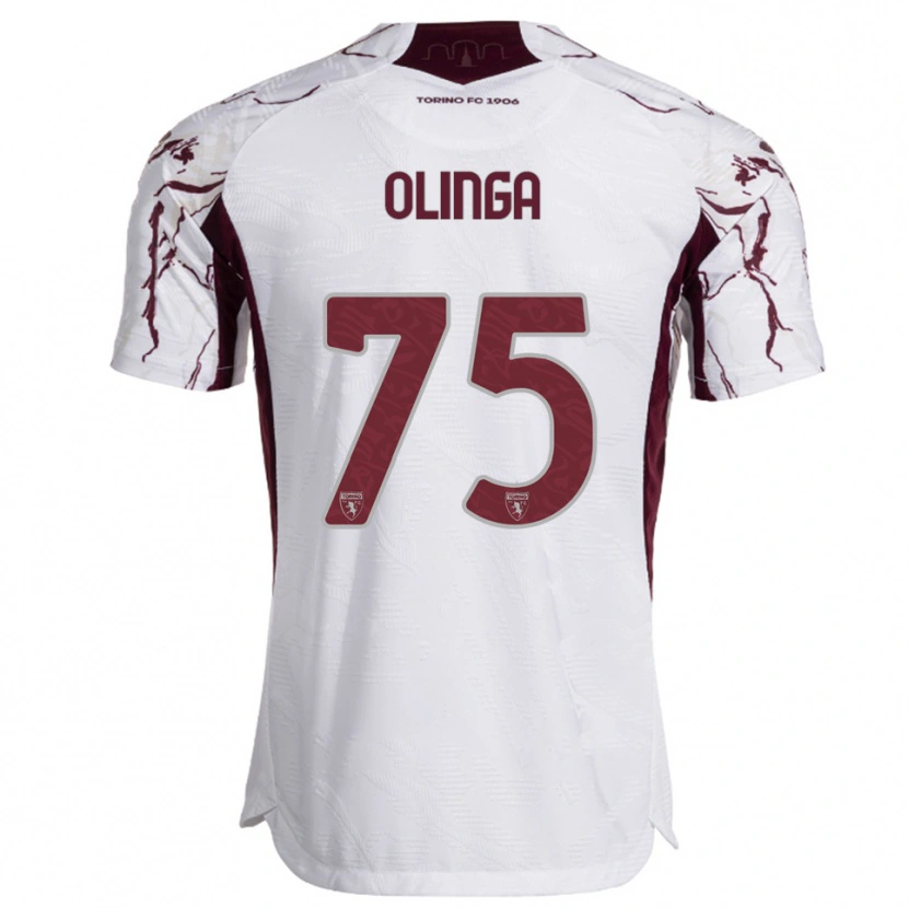 Danxen Hombre Camiseta Kenny Liema Olinga #75 Blanco Borgoña 2ª Equipación 2025/26 La Camisa México