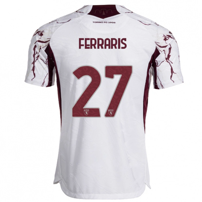Danxen Hombre Camiseta Lorenzo Ferraris #27 Blanco Borgoña 2ª Equipación 2025/26 La Camisa México