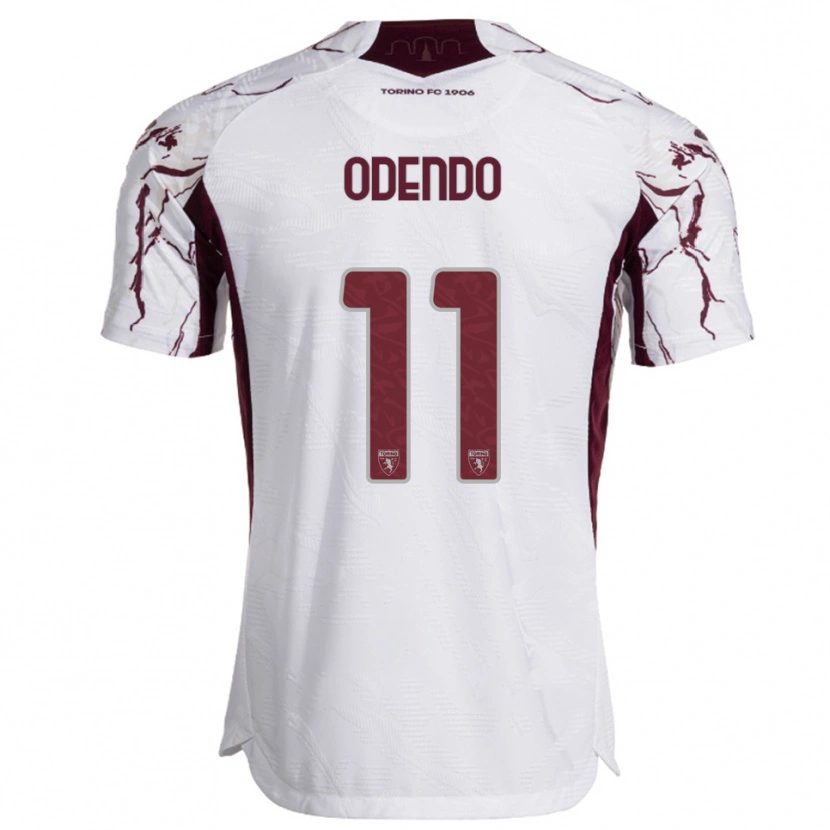 Danxen Hombre Camiseta Patrick Odendo #11 Blanco Borgoña 2ª Equipación 2025/26 La Camisa México