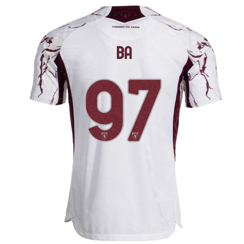 Danxen Hombre Camiseta El-Hadji Ba #97 Blanco Borgoña 2ª Equipación 2025/26 La Camisa México