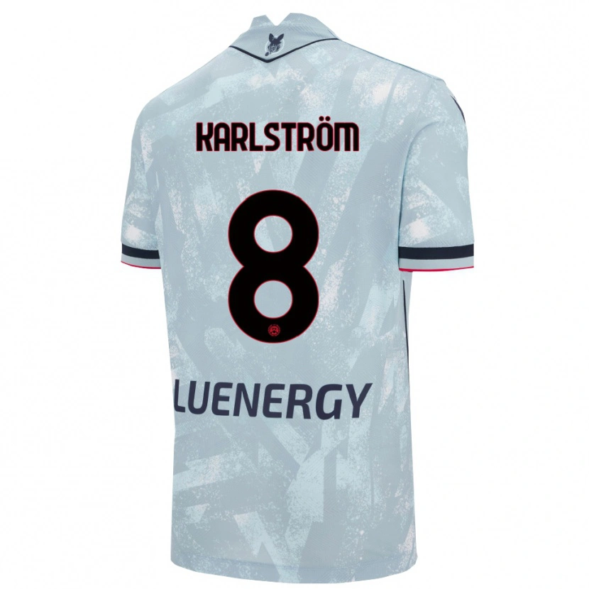 Danxen Hombre Camiseta Jesper Karlström #8 Azul Claro Negro 2ª Equipación 2025/26 La Camisa México
