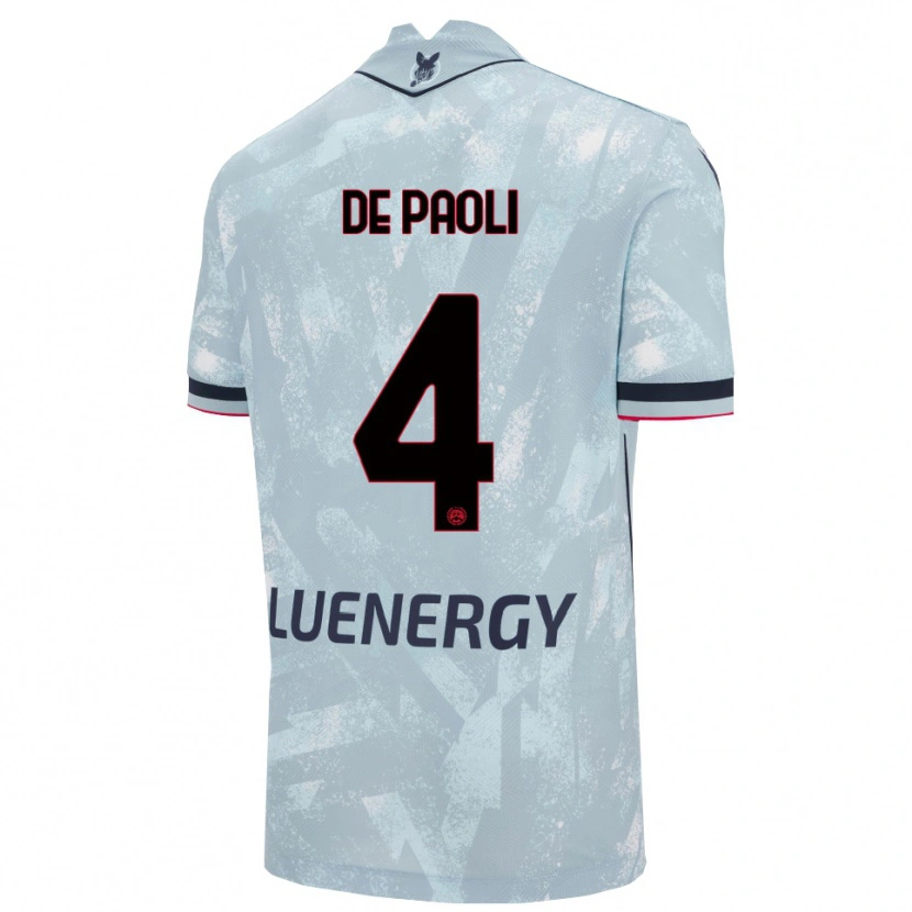 Danxen Hombre Camiseta Cristiano De Paoli #4 Azul Claro Negro 2ª Equipación 2025/26 La Camisa México