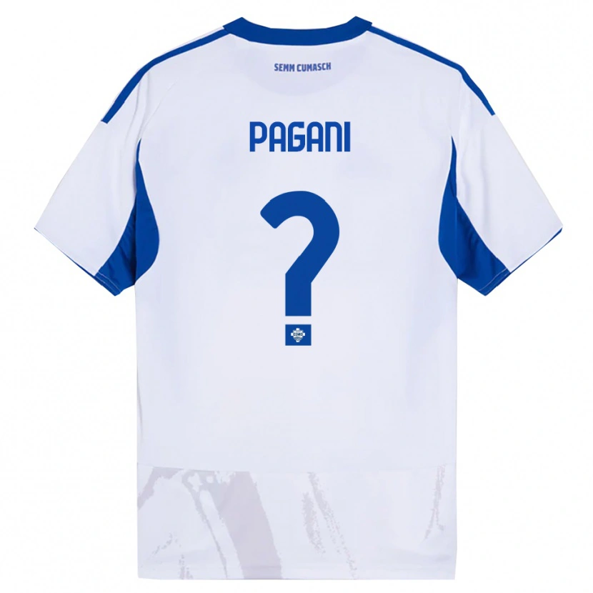 Danxen Hombre Camiseta Simone Pagani #0 Blanco Azul 2ª Equipación 2025/26 La Camisa México