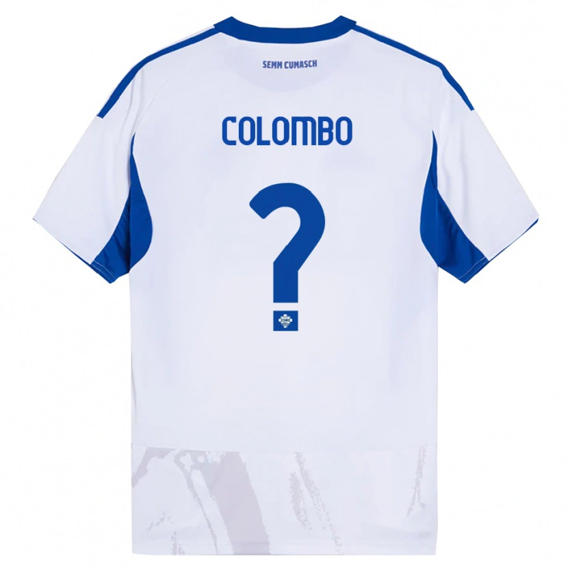 Danxen Hombre Camiseta Federico Colombo #0 Blanco Azul 2ª Equipación 2025/26 La Camisa México