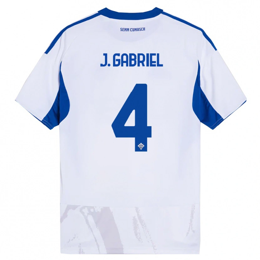 Danxen Hombre Camiseta João Gabriel #4 Blanco Azul 2ª Equipación 2025/26 La Camisa México