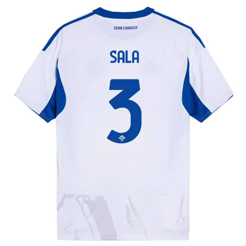 Danxen Hombre Camiseta Marco Sala #3 Blanco Azul 2ª Equipación 2025/26 La Camisa México