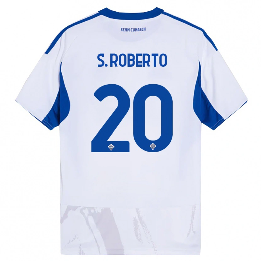 Danxen Hombre Camiseta Sergi Roberto #20 Blanco Azul 2ª Equipación 2025/26 La Camisa México