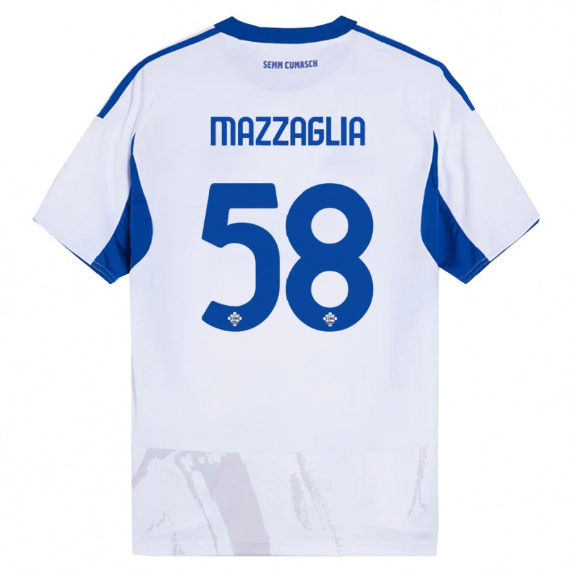 Danxen Hombre Camiseta Giuseppe Mazzaglia #58 Blanco Azul 2ª Equipación 2025/26 La Camisa México