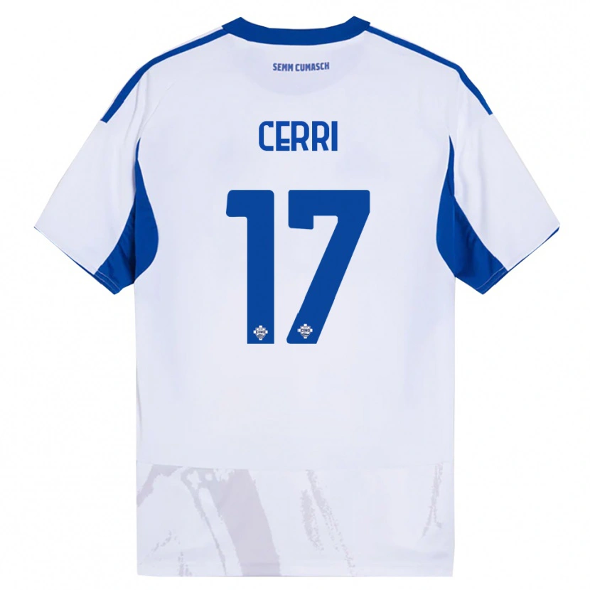 Danxen Hombre Camiseta Alberto Cerri #17 Blanco Azul 2ª Equipación 2025/26 La Camisa México