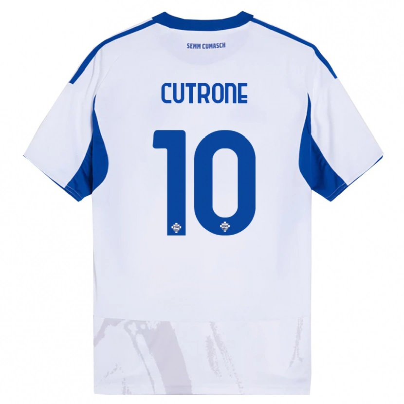 Danxen Hombre Camiseta Patrick Cutrone #10 Blanco Azul 2ª Equipación 2025/26 La Camisa México