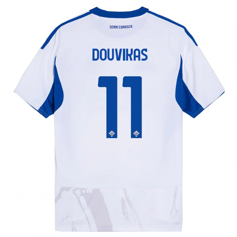 Danxen Hombre Camiseta Anastasios Douvikas #11 Blanco Azul 2ª Equipación 2025/26 La Camisa México