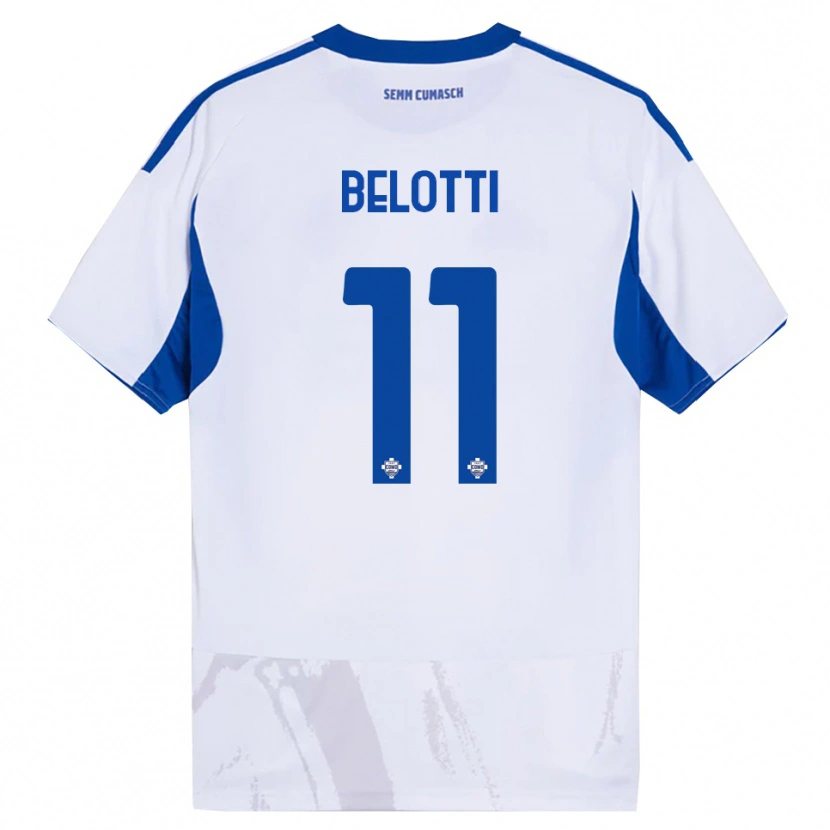 Danxen Hombre Camiseta Andrea Belotti #11 Blanco Azul 2ª Equipación 2025/26 La Camisa México