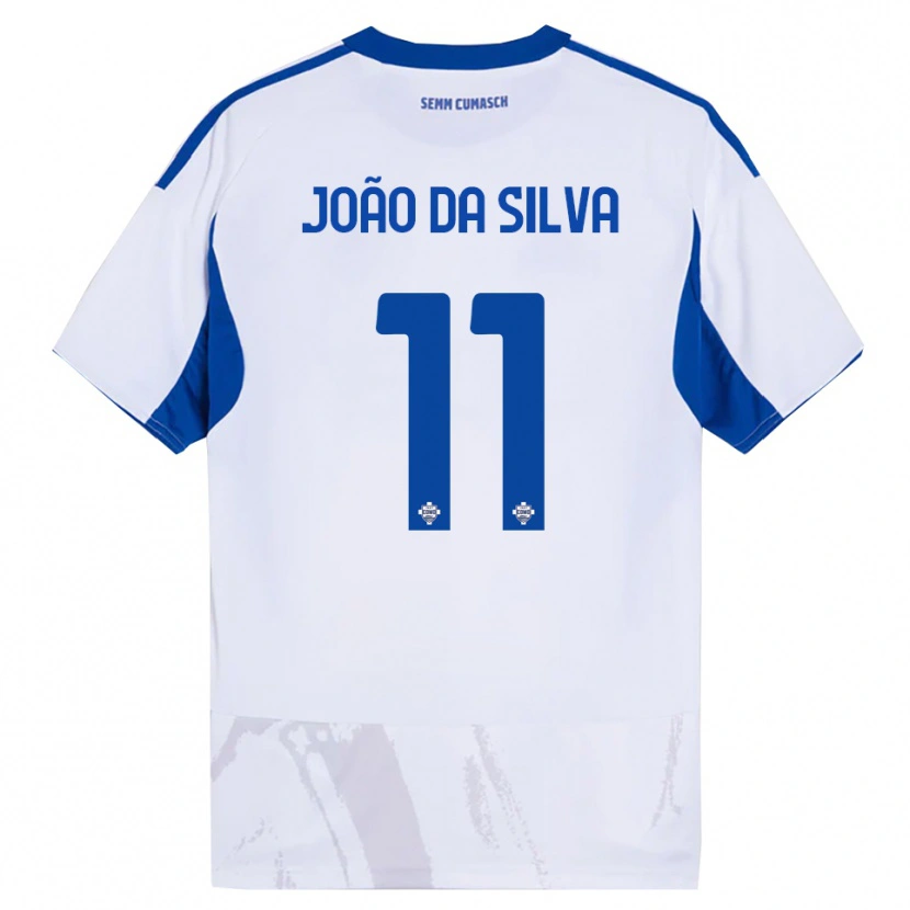 Danxen Hombre Camiseta Miguel João Da Silva #11 Blanco Azul 2ª Equipación 2025/26 La Camisa México
