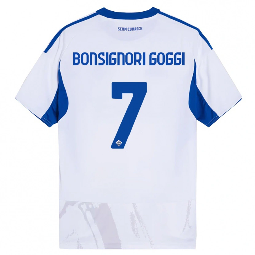 Danxen Hombre Camiseta Lorenzo Bonsignori #7 Blanco Azul 2ª Equipación 2025/26 La Camisa México