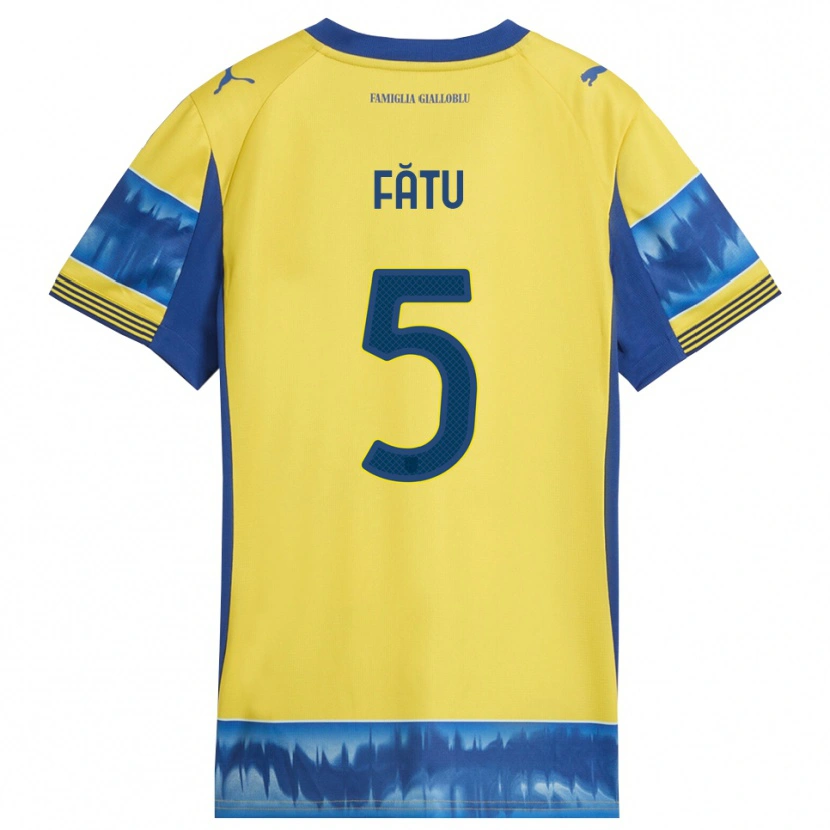 Danxen Hombre Camiseta Rareș Fătu #5 Amarillo Azul 2ª Equipación 2025/26 La Camisa México