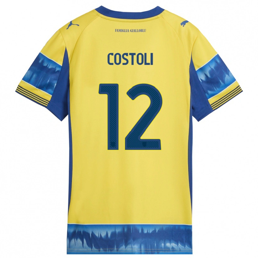 Danxen Hombre Camiseta Luca Costoli #12 Amarillo Azul 2ª Equipación 2025/26 La Camisa México