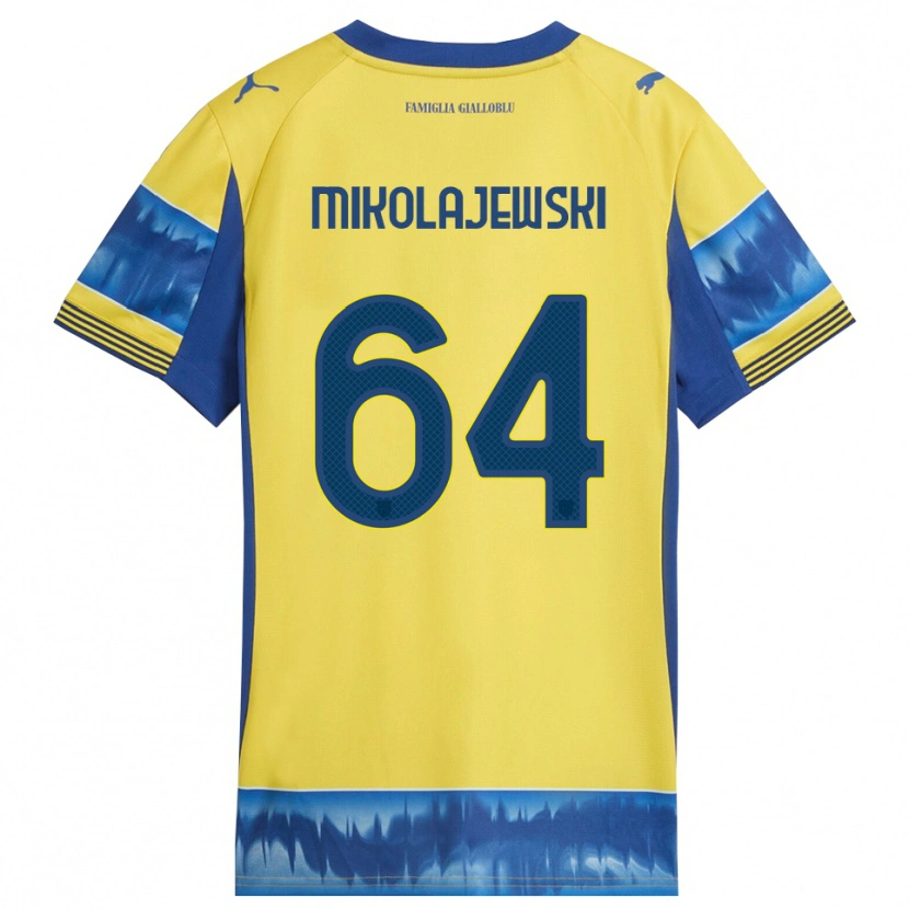 Danxen Hombre Camiseta Daniel Mikolajewski #64 Amarillo Azul 2ª Equipación 2025/26 La Camisa México