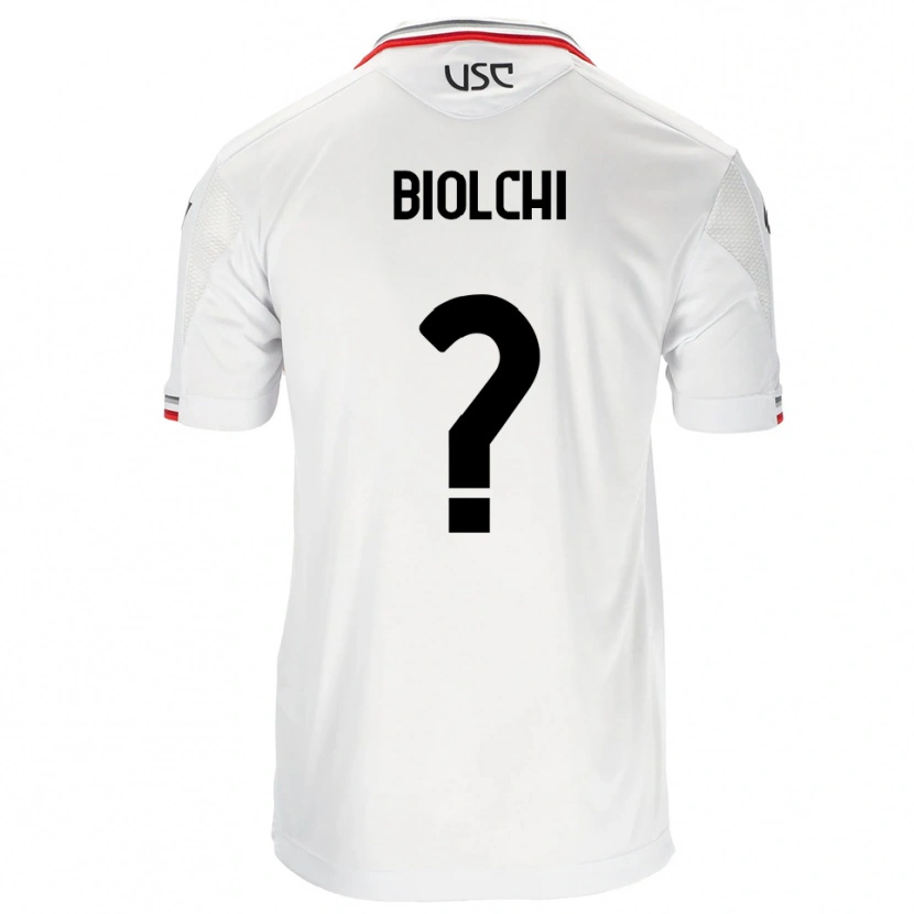 Danxen Hombre Camiseta Pietro Biolchi #0 Blanco Rojo 2ª Equipación 2025/26 La Camisa México