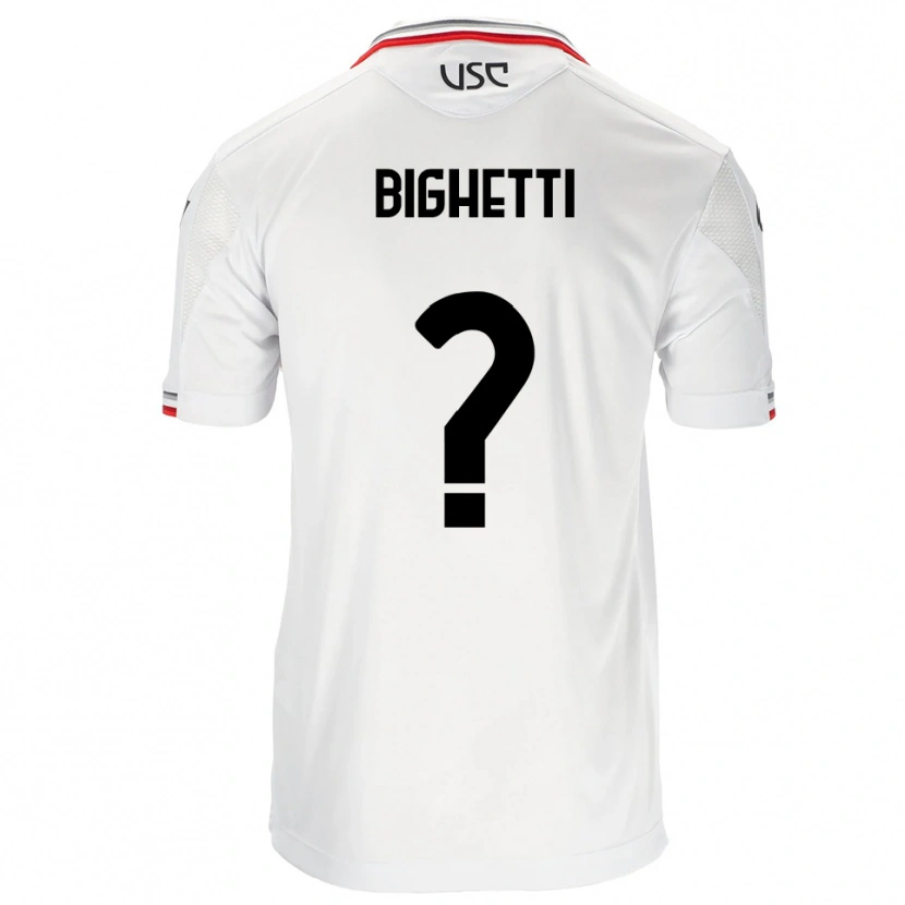 Danxen Hombre Camiseta Paolo Bighetti #0 Blanco Rojo 2ª Equipación 2025/26 La Camisa México