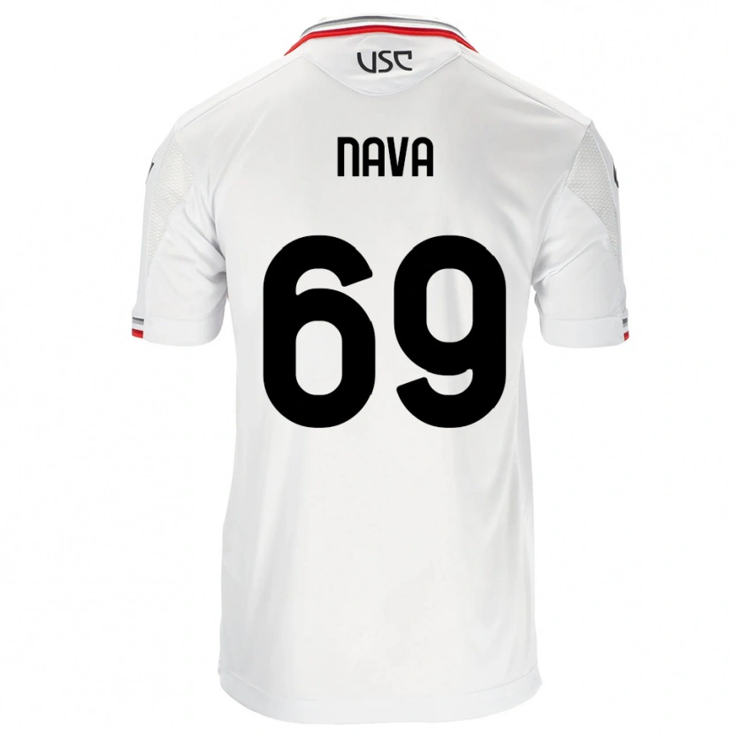 Danxen Hombre Camiseta Lapo Nava #69 Blanco Rojo 2ª Equipación 2025/26 La Camisa México