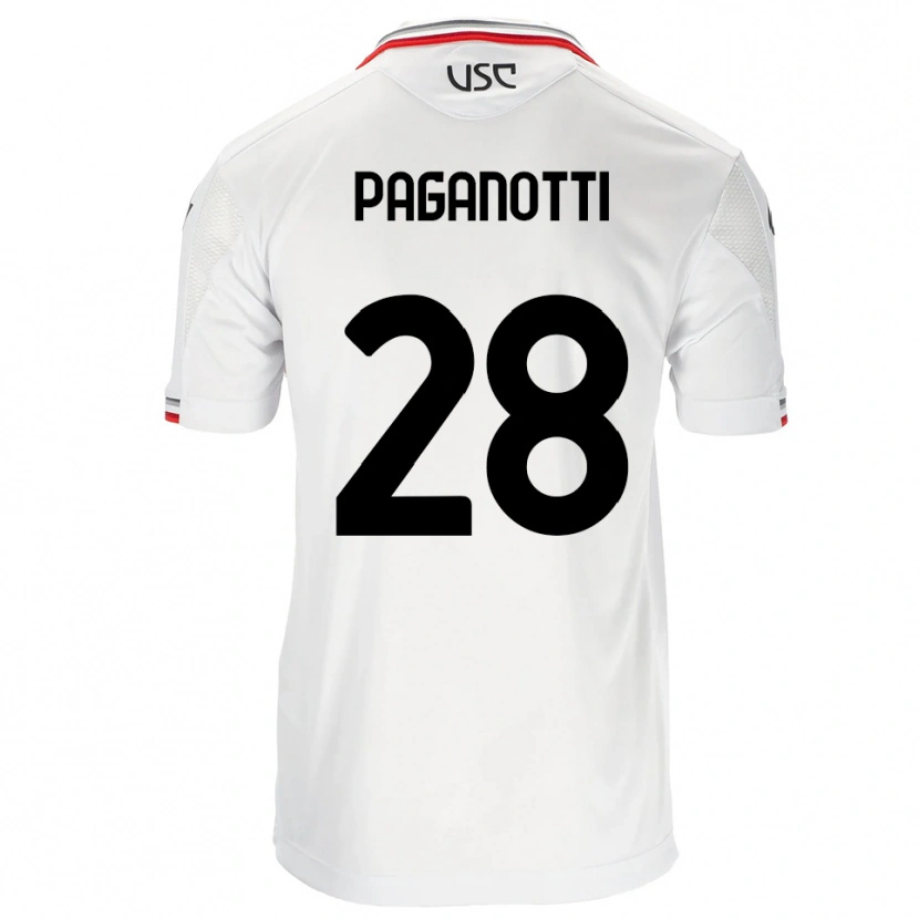 Danxen Hombre Camiseta Michele Paganotti #28 Blanco Rojo 2ª Equipación 2025/26 La Camisa México