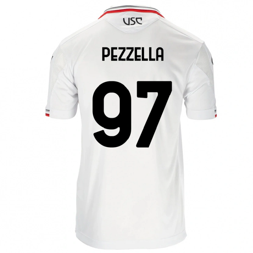 Danxen Hombre Camiseta Giuseppe Pezzella #97 Blanco Rojo 2ª Equipación 2025/26 La Camisa México