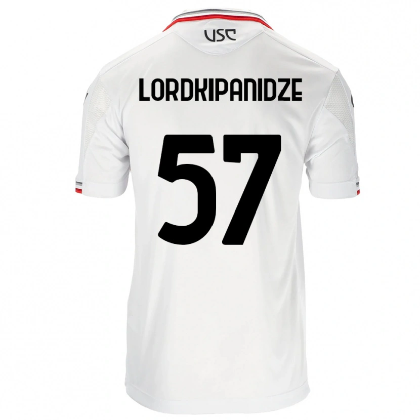 Danxen Hombre Camiseta Dachi Lordkipanidze #57 Blanco Rojo 2ª Equipación 2025/26 La Camisa México