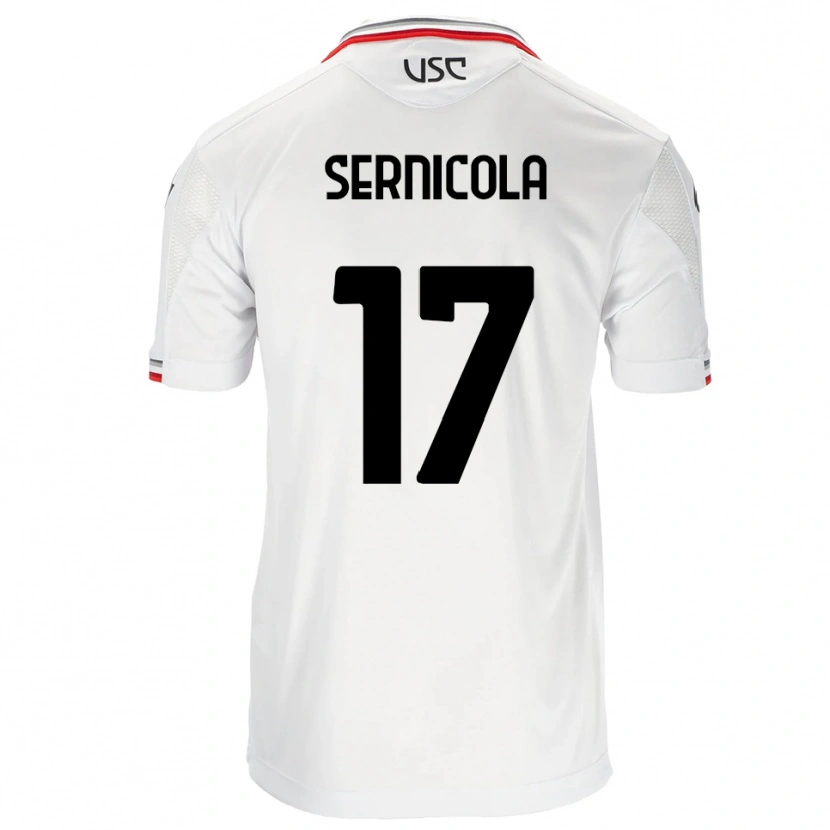 Danxen Hombre Camiseta Leonardo Sernicola #17 Blanco Rojo 2ª Equipación 2025/26 La Camisa México