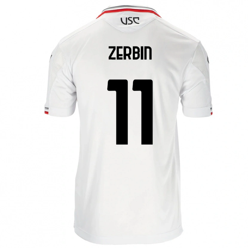 Danxen Hombre Camiseta Alessio Zerbin #11 Blanco Rojo 2ª Equipación 2025/26 La Camisa México