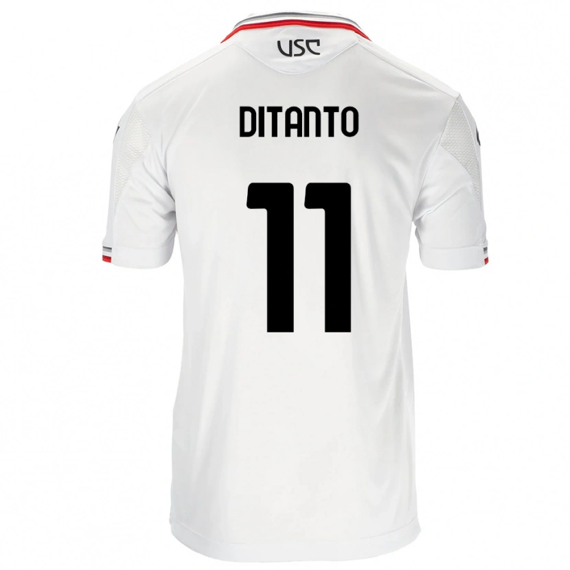 Danxen Hombre Camiseta Tiziano Ditanto #11 Blanco Rojo 2ª Equipación 2025/26 La Camisa México