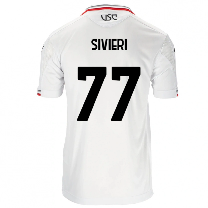 Danxen Hombre Camiseta Lorenzo Sivieri #77 Blanco Rojo 2ª Equipación 2025/26 La Camisa México