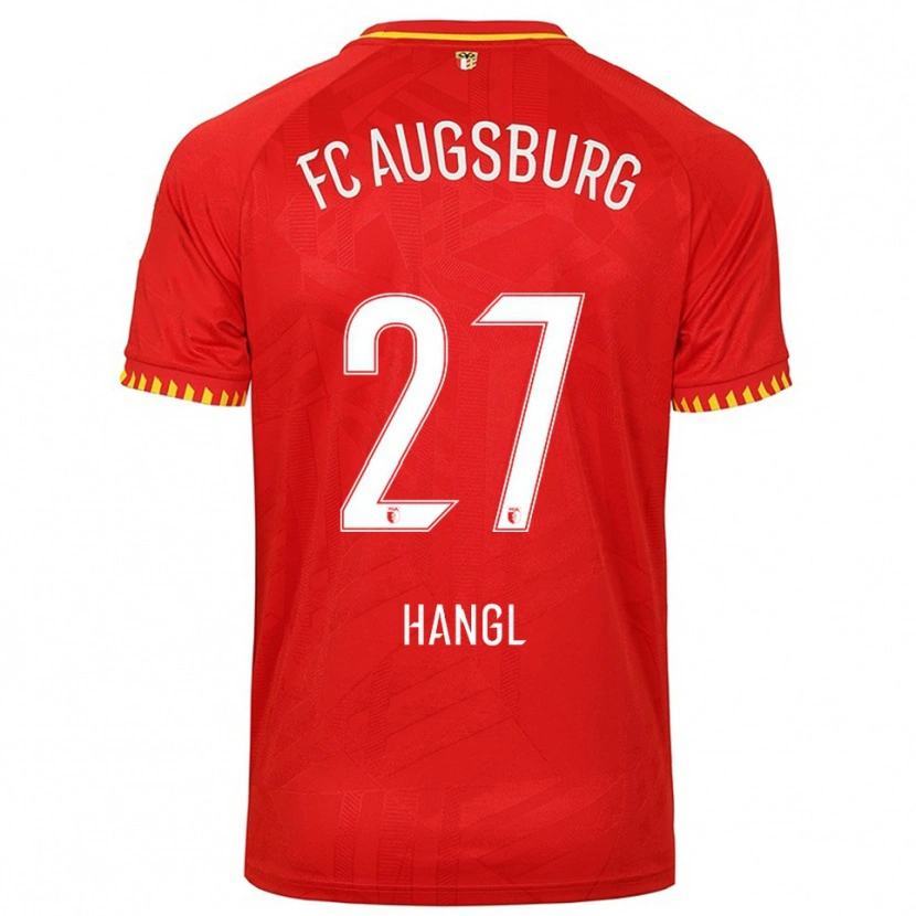Danxen Hombre Camiseta Florian Hangl #27 Rojo Amarillo 2ª Equipación 2025/26 La Camisa México