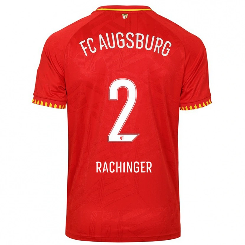 Danxen Hombre Camiseta Lorenz Rachinger #2 Rojo Amarillo 2ª Equipación 2025/26 La Camisa México