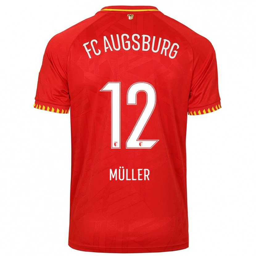 Danxen Hombre Camiseta Janine Müller #12 Rojo Amarillo 2ª Equipación 2025/26 La Camisa México