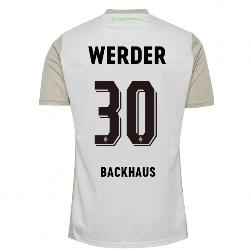 Danxen Hombre Camiseta Mio Backhaus #30 Blanco Negro 2ª Equipación 2025/26 La Camisa México