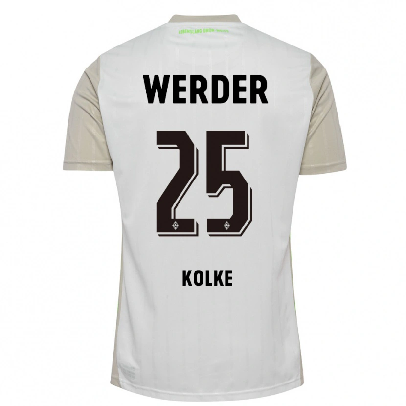Danxen Hombre Camiseta Markus Kolke #25 Blanco Negro 2ª Equipación 2025/26 La Camisa México