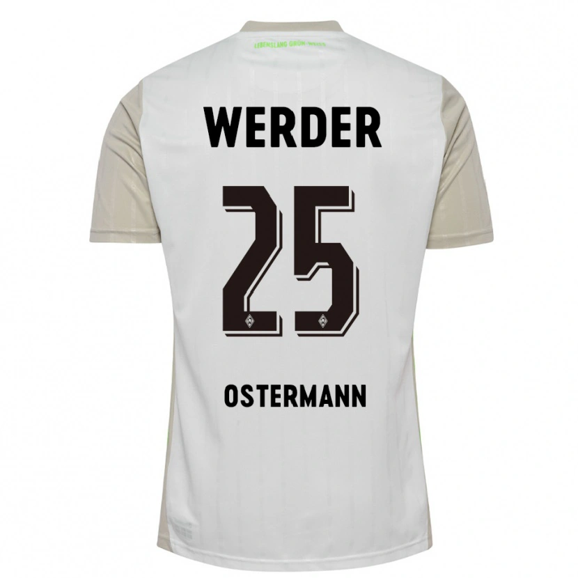 Danxen Hombre Camiseta Ben Ostermann #25 Blanco Negro 2ª Equipación 2025/26 La Camisa México