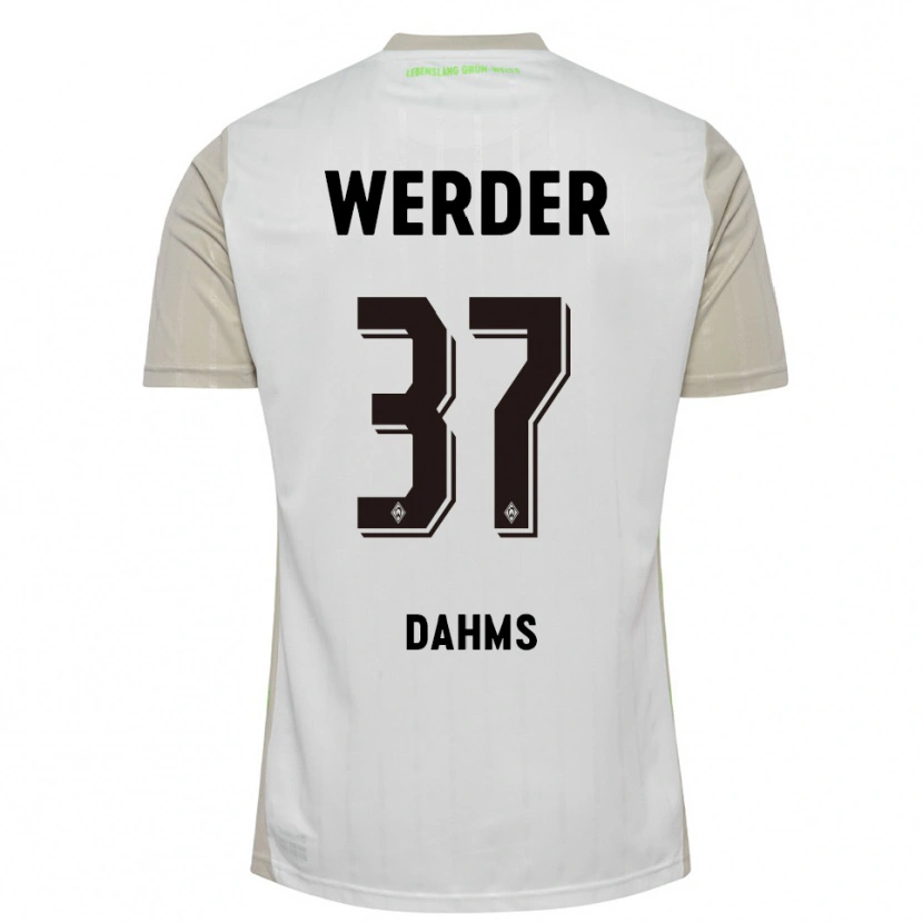 Danxen Hombre Camiseta Lena Dahms #37 Blanco Negro 2ª Equipación 2025/26 La Camisa México