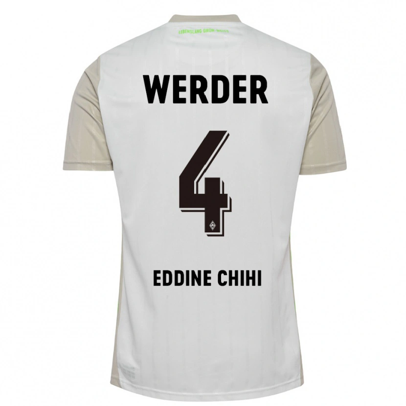 Danxen Hombre Camiseta Dhia Eddine Chihi #4 Blanco Negro 2ª Equipación 2025/26 La Camisa México