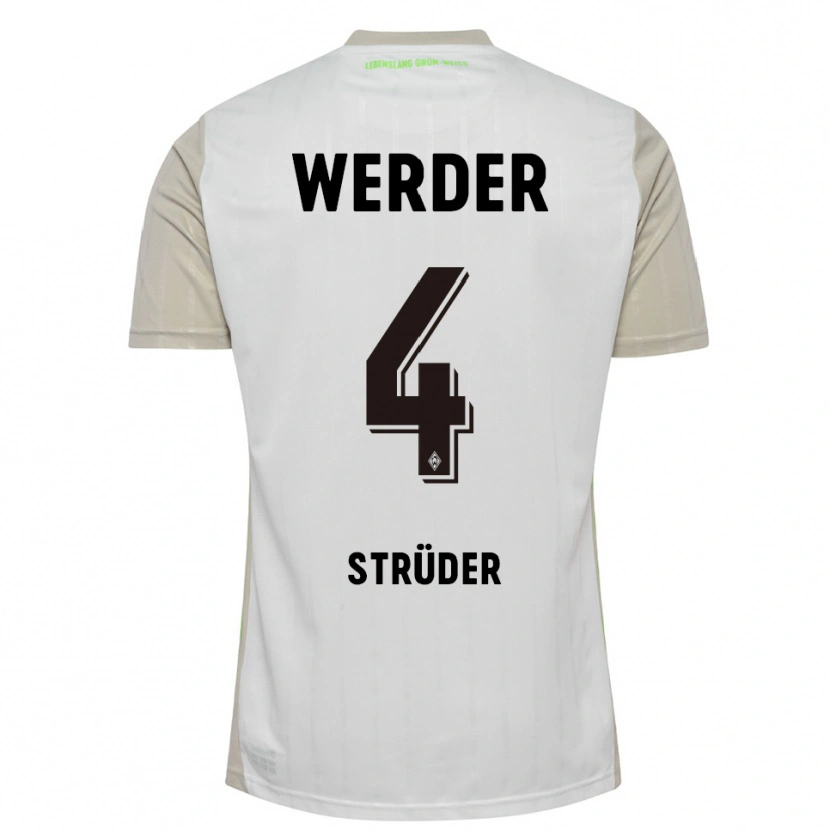 Danxen Hombre Camiseta Mika Strüder #4 Blanco Negro 2ª Equipación 2025/26 La Camisa México