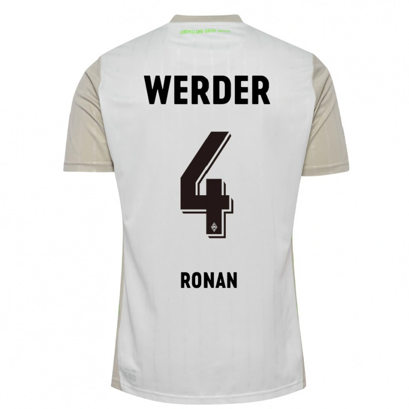 Danxen Hombre Camiseta Kaylie Ronan #4 Blanco Negro 2ª Equipación 2025/26 La Camisa México