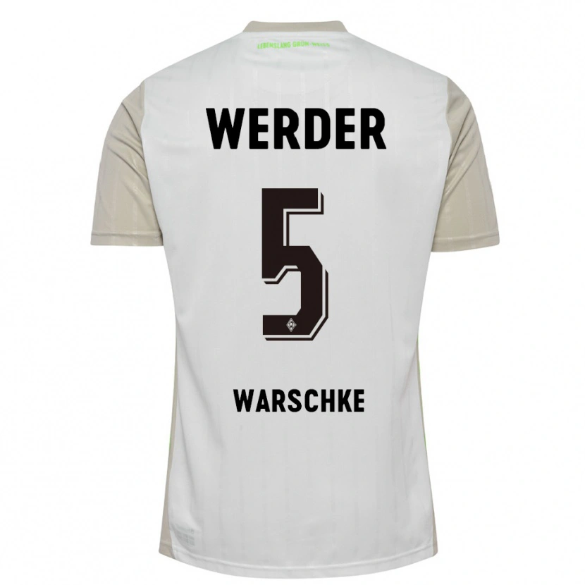 Danxen Hombre Camiseta Bennett Warschke #5 Blanco Negro 2ª Equipación 2025/26 La Camisa México