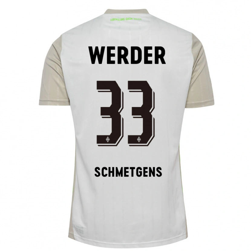 Danxen Hombre Camiseta Mick Schmetgens #33 Blanco Negro 2ª Equipación 2025/26 La Camisa México