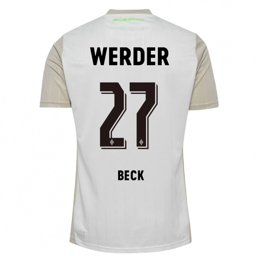 Danxen Hombre Camiseta Sharon Beck #27 Blanco Negro 2ª Equipación 2025/26 La Camisa México